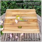 Cutting board butcher block STRIPES RECTANGLE 50x40x4cm +/- 4kg talenan kayu jati Jepara